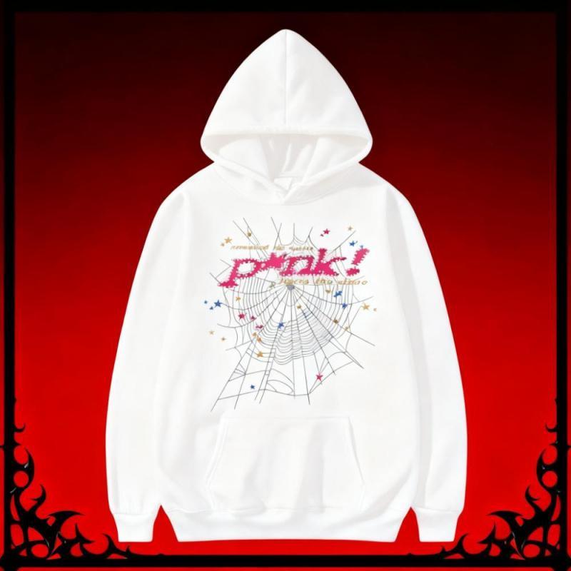 Spider Web Drop Shoulder Hoodie, Loose Fit Hip Hop Streetwear, Unisex Pullover, Couple Style, Fashion Fall Winter Single Piece