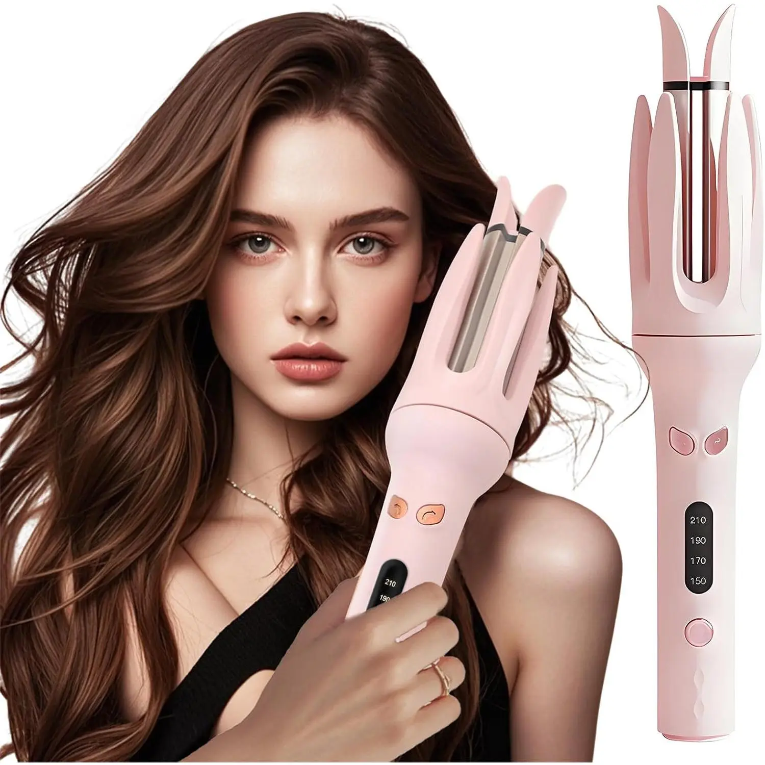 Auto Hair Curler, Automatic Curling Iron with 4 Temperature, 28mm Barrel Rotating Curling Wand Automatic Shut-Off Anti-Scald Fast Heating Hair Styling Tool