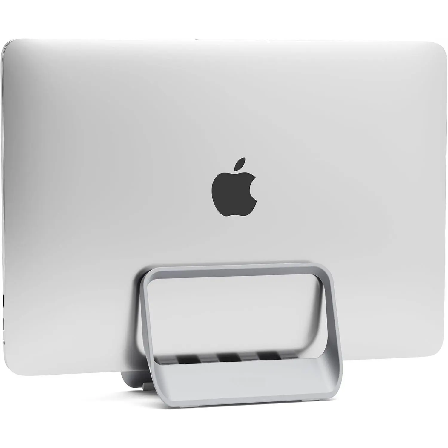Vertical Laptop Stand with Gravity Locking – ABS Adjustable Laptop Holder Desktop Stand Compatible with MacBook, Surface, iPad, mini PC and  (Gray)