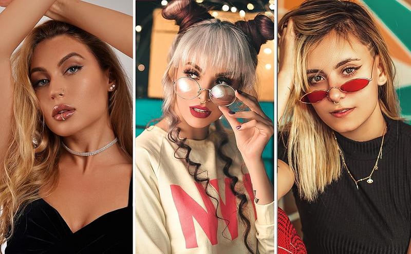 Jstyle 14Pcs Stainless Steel Stud Earrings Set for Women Star Moon Snake 16G Cartilage Earrings Set Hypollergenic Screw Back Earrings Helix Piercing Jewelry