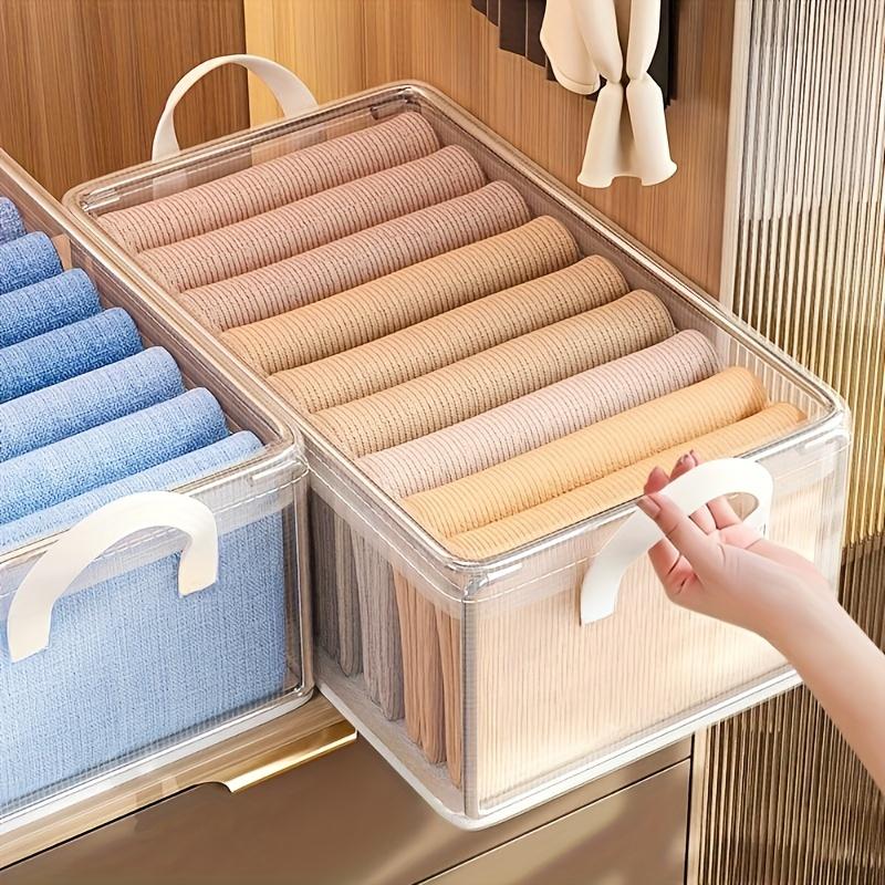 1-piece Durable Plastic storage box with steel frame and reinforced handles, stackable transparent lidded storage container, suitable for storing clothes, books, household and dormitory necessities