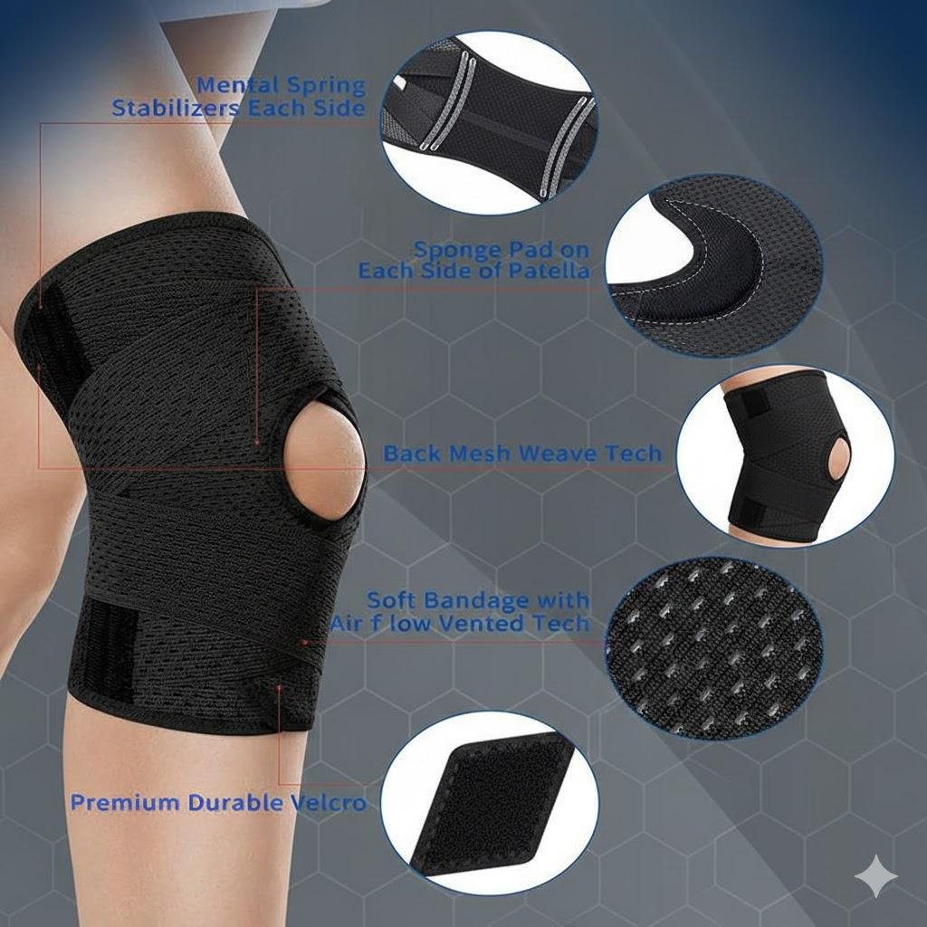 Adjustable Plus Size Knee Wrap Breathable Leg Supporter for Daily Comfort