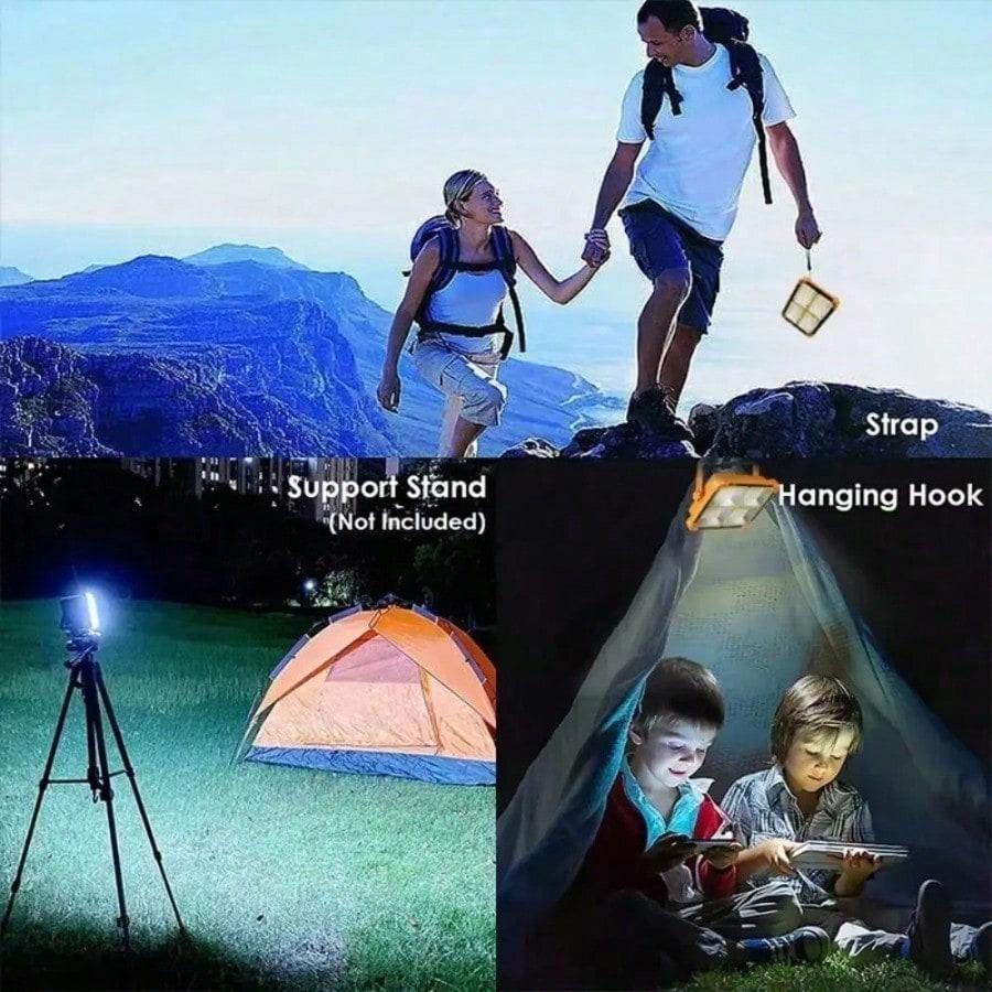 Plastic Portable LED Work Light with Battery Indicator Dimmable Tent Camping Lantern Decorative Waterproof