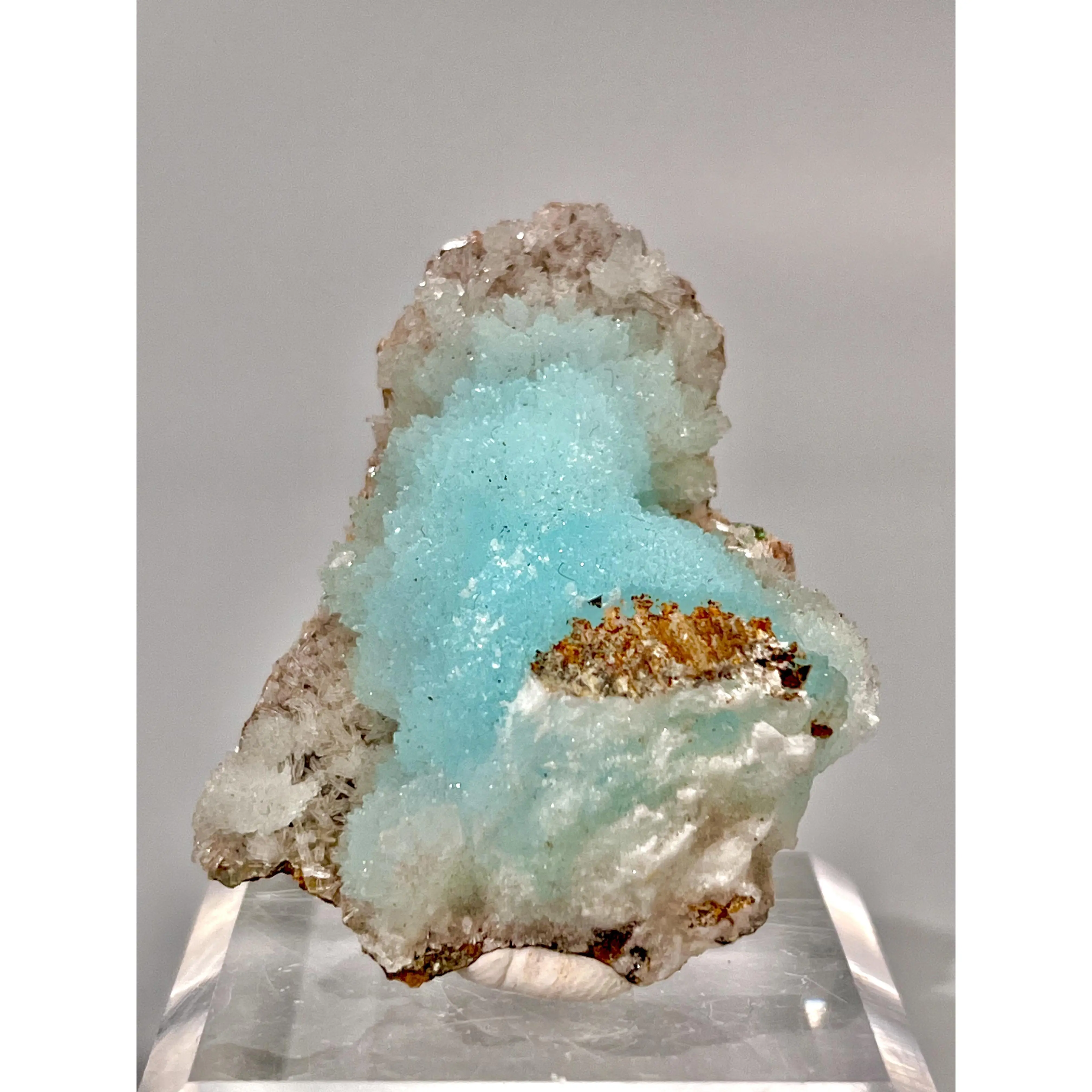 Blue Aragonite Decorative Tumbled Crystal, Soft Pastel Crystal Ornament For Desk & Interior Decoration