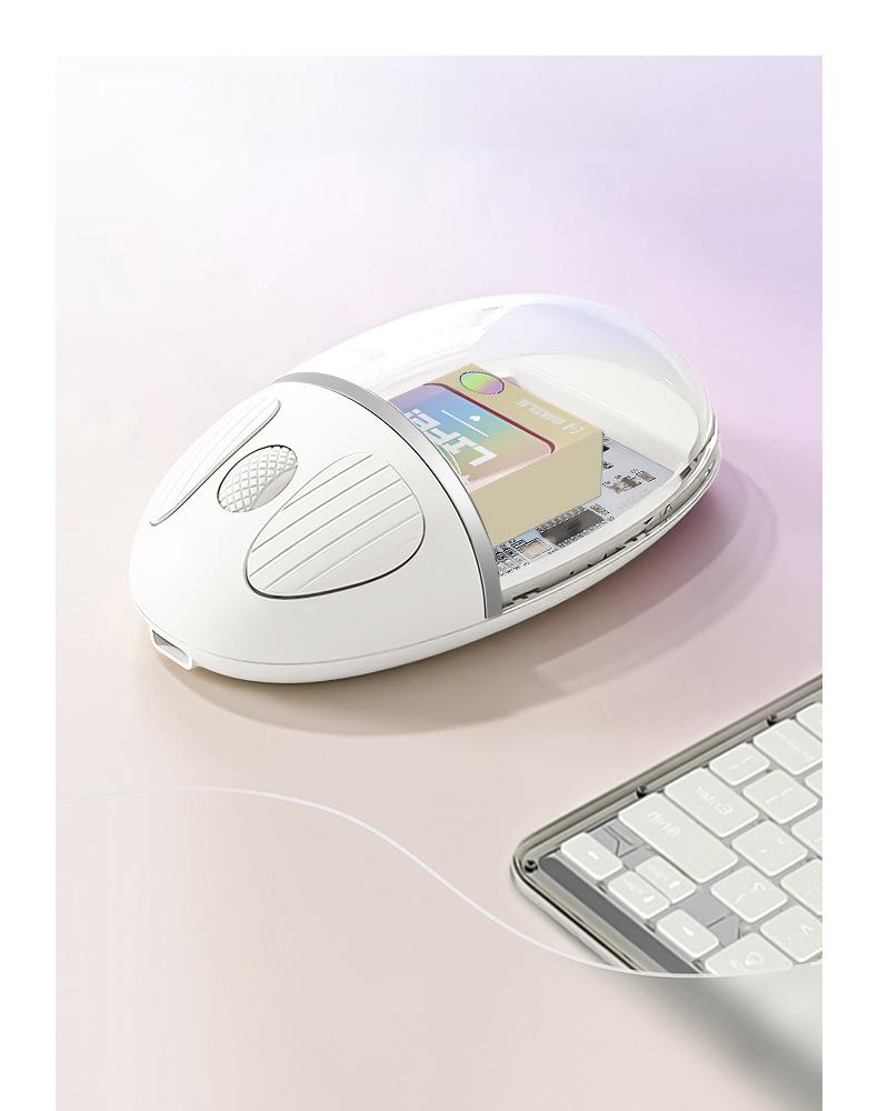 Bluetooth Wireless Transparent Optical Mouse – Silent Mouse for iPad, Laptop, and PC Office Use