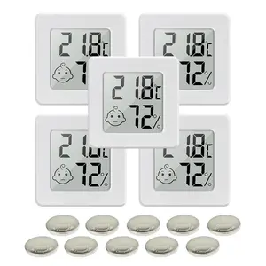 5 Pack Thermometer Room Hygrometer Indoor Mini Temperature and Humidity  Digital Humidity Meter Gauge with Comfort  for House Office Greenhouse