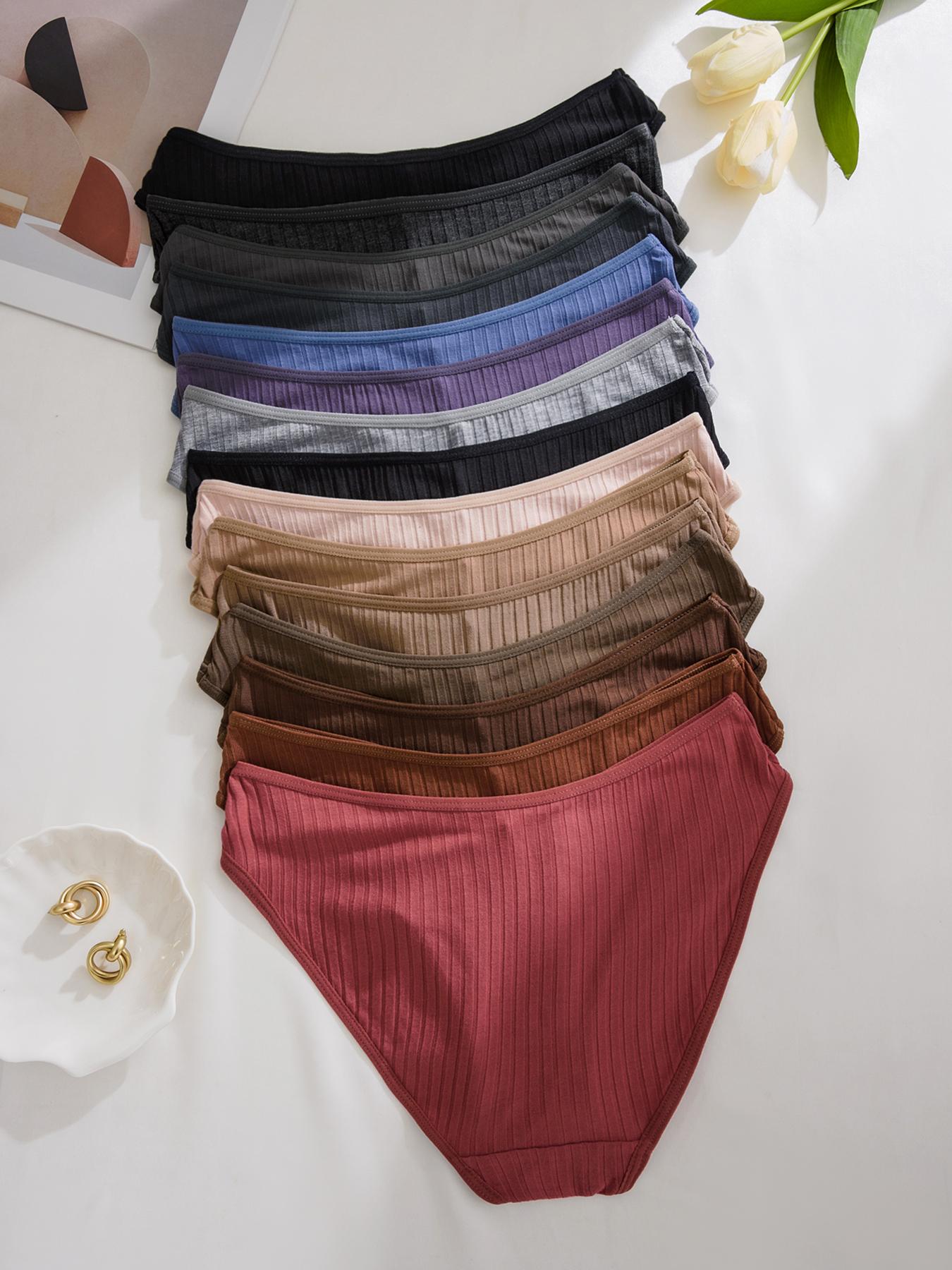 Women's Solid Color Panty, Soft Comfy Breathable Knicker for Daily Wear, Underwear for All Seasons, Breathable Panties