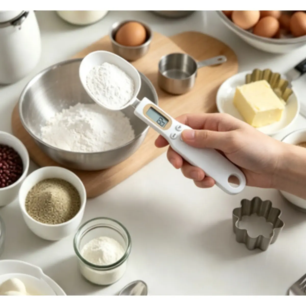 Digital Weighing Spoon Scale, Compact Hand‑Held Food Weight Measuring Tool for Cooking Baking Kitchen Meal Prep