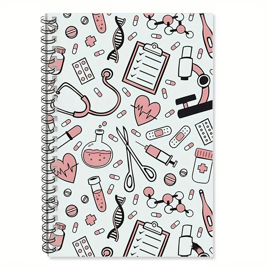 1 Piece Nurse-specific Spiral Notebook - 14.48 x 21.08 cm, Lined Journal for University Use, Made of Premium Paper, Ideal for Note-taking, Study and Creative Writing - Perfect for Nursing Students and Professionals