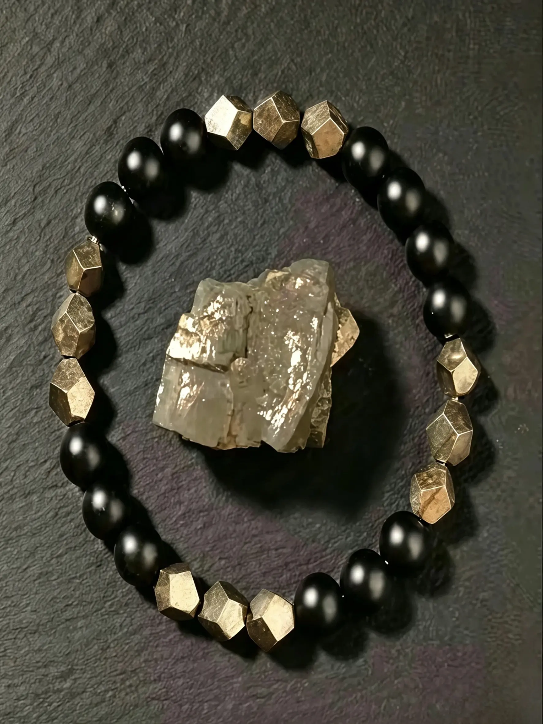 Pyrite Prosperity Bracelet, Wealth Attraction Bracelet, High-Quality Handmade Beaded Bracelet, Natural Stone Guardian Gift, Boho Stone Bracelet, Boho Style Bracelet
