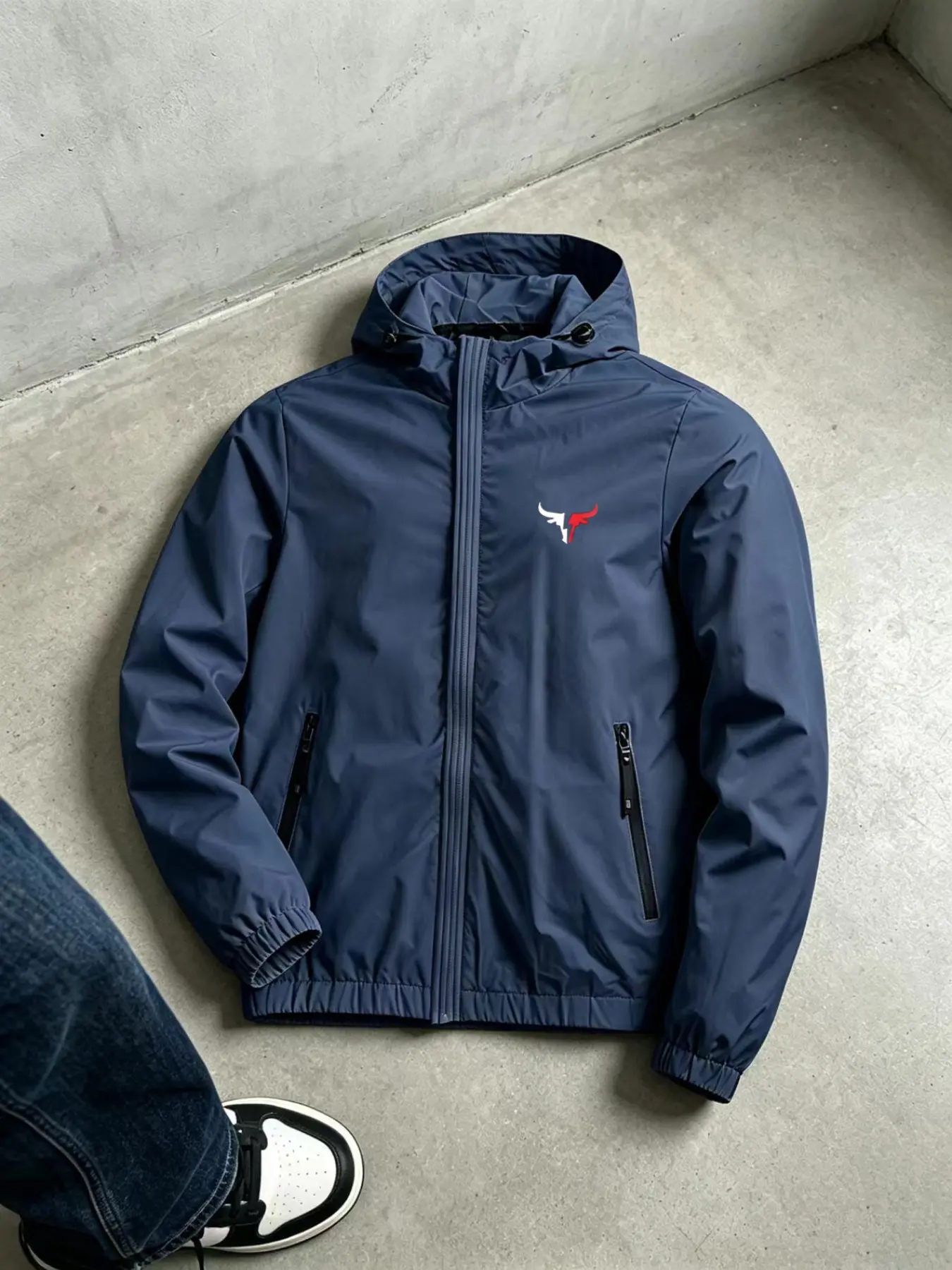 Men's Lightweight Hooded Windproof Jacket, Spring & Fall Outdoor Casual Wear, Elastic Sleeve & Hem, Commuter Parka
