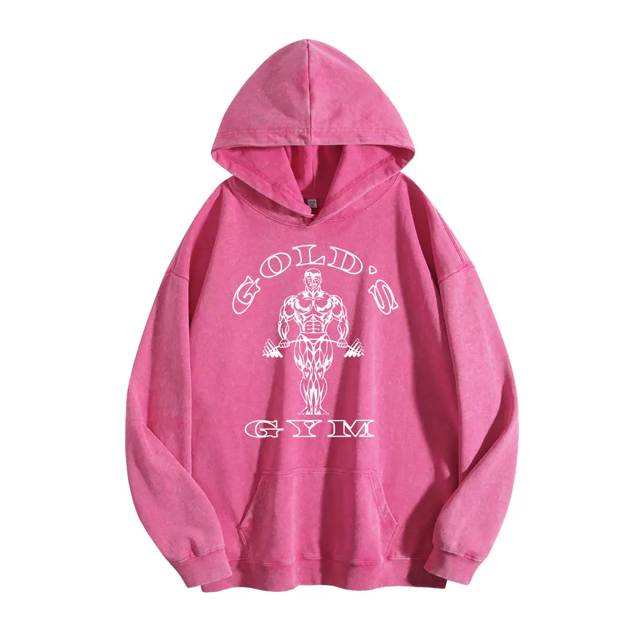 Holafish Women's GYM Print Acid Wash Hoodie Essential For GYM Fitness Enthusiasts Vintage 2026 Hoodie Oversized Loose Fit Winter Warm Streetwear Casual Tunic graphic