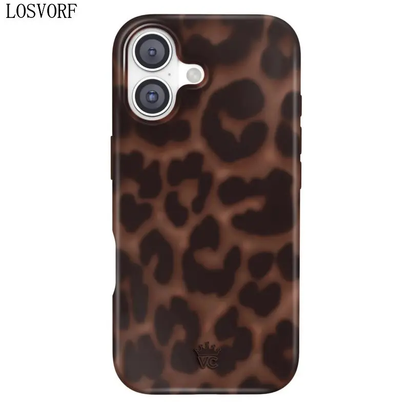 LOSVORF Velvet Caviar It Girl Leopard iPhone Case - Cute Trendy Handheld Cellphone Casing, Shockproof Stylish Protector for iPhone Devices, Animals