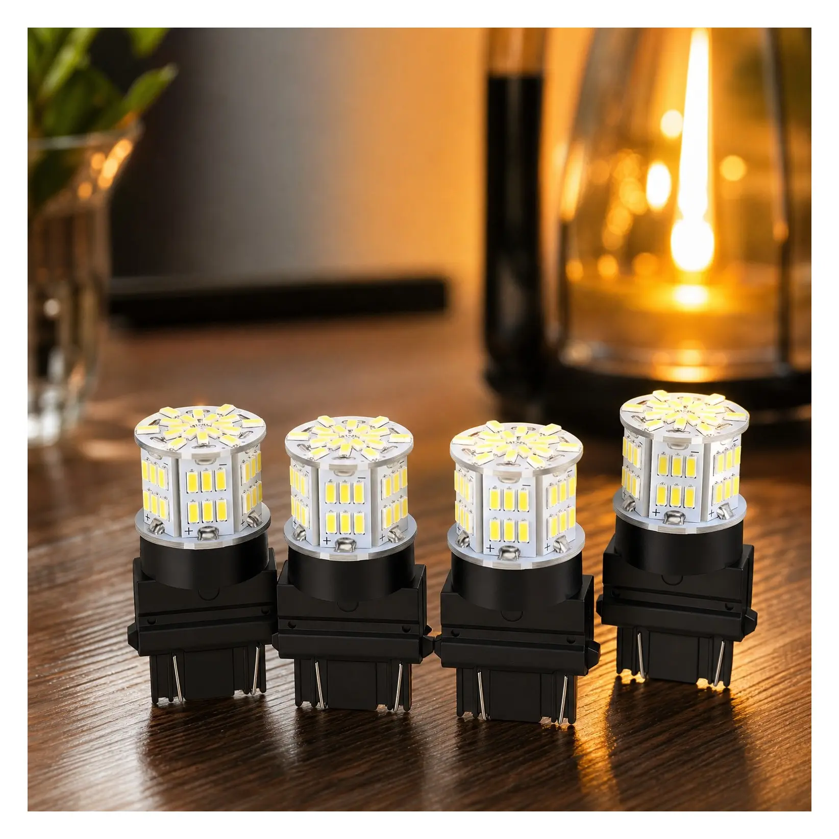 3157 LED Bulb White Backup Reverse Light, 3156 3057 4157 Super Bright for Car LED Back Up Tail Brake Parking Lights, 4 PackGift