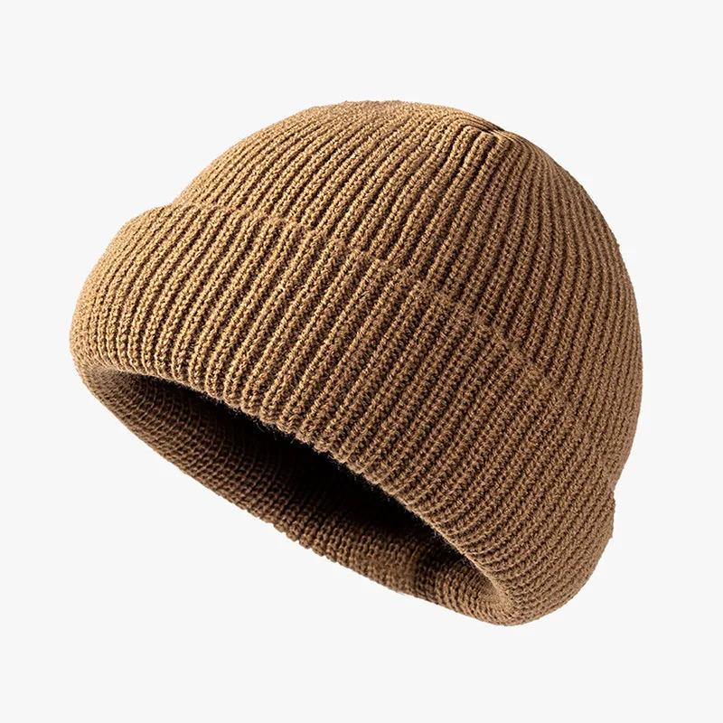 Knitted hat for women in autumn and winter season, melon skin hat for men, warm short style, cold hat, woolen hat