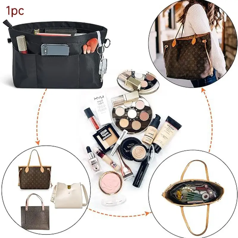 High-Quality Nylon Wallet Organizer Bag, Purse Organizer, Zippered Pouch with Multiple Pockets, Handbag Insert for Easy Storage and Organization