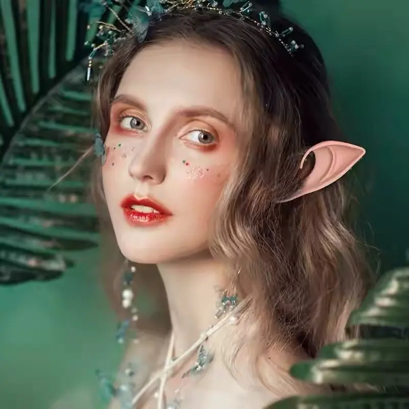 Halloween Elf Ears Latex Decoration Party Props, Festive Holiday Accessories, Perfect for Halloween Celebrations, Unique Party Decor