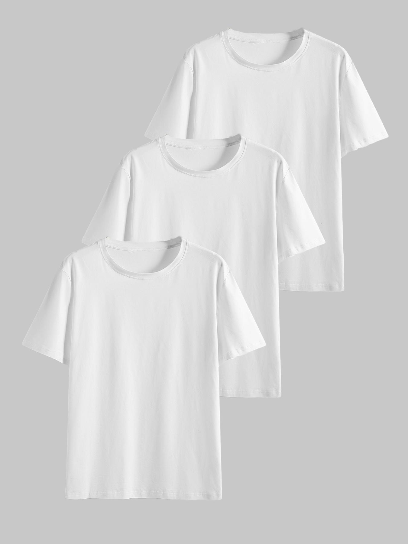 Men's Solid Color Round Neck Sleep Tee, Regular Fit Casual Soft Comfortable Short Sleeve PJ T-Shirt for Daily Home Wear, Men's Sleepwear for All Seasons