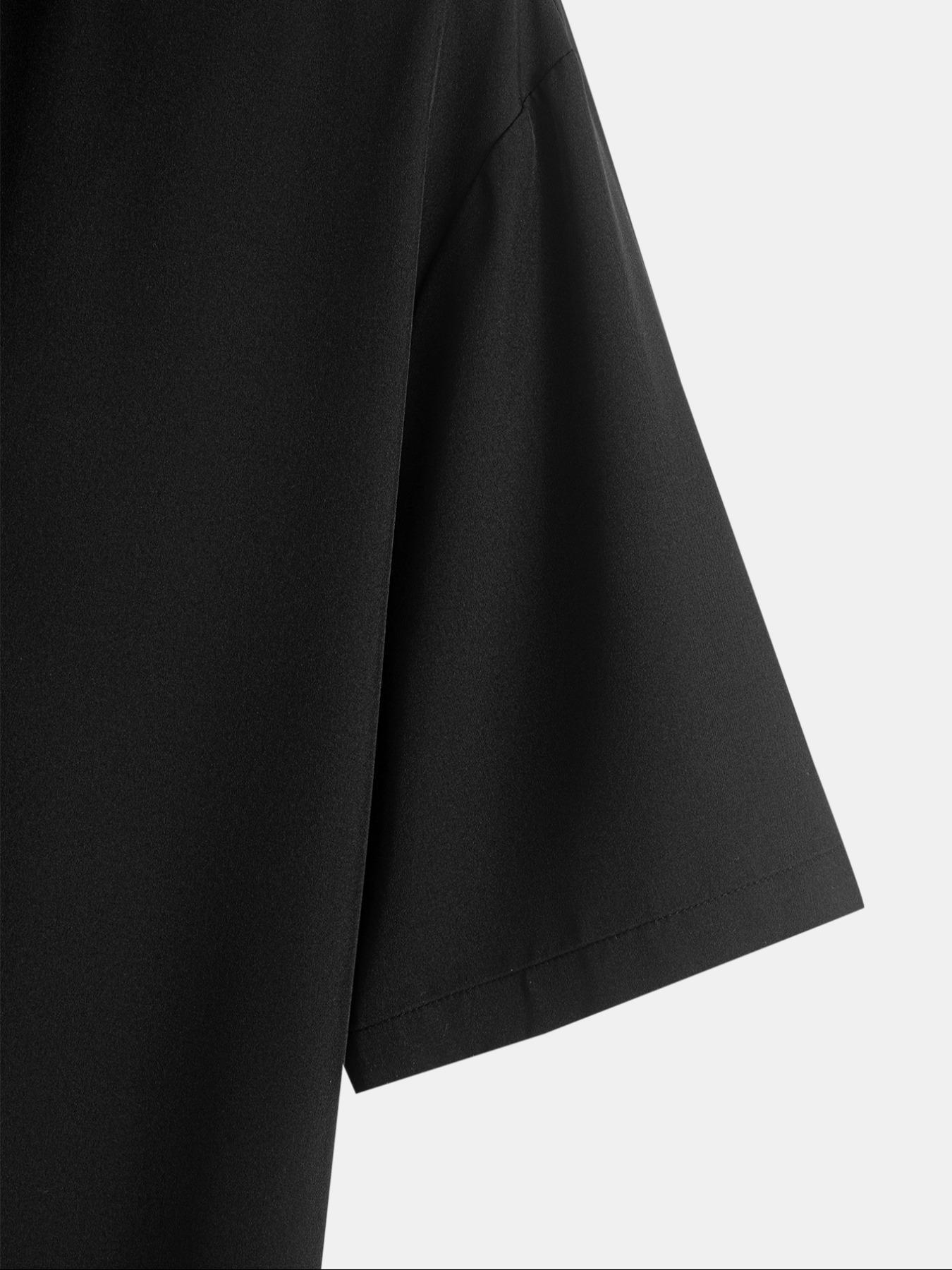 Men's Cat Print Button Front Shirt, Regular Fit Casual Short Sleeve Collared Top for Summer, Fashion Men's Top for Daily Wear, Animal Print Shirt