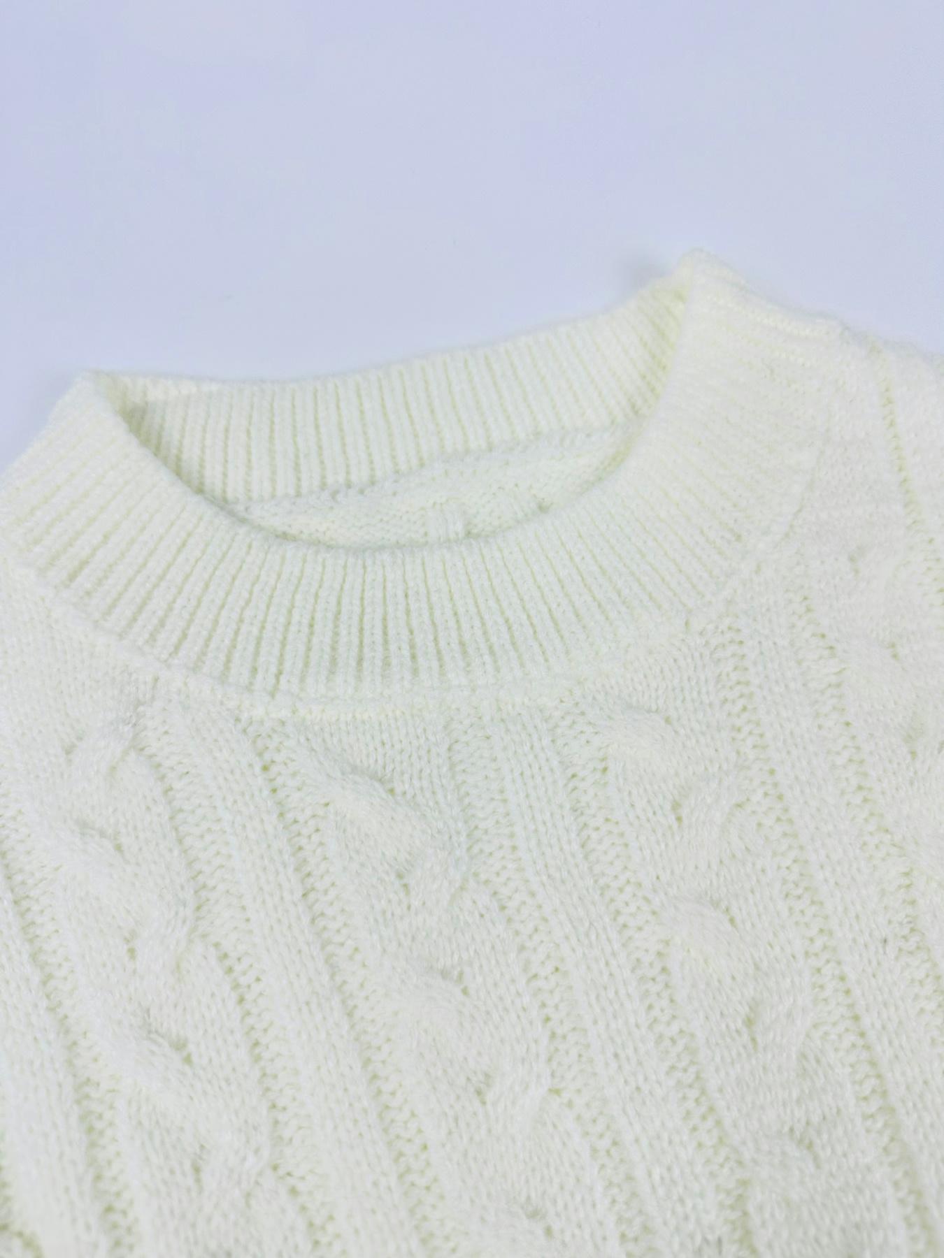 Women's 2 Pcs Sweater Set, Crew Neck Cable Knit Long Sleeve Knitted Crop Top & High Waist Shorts Set, Autumn/Winter Casual Fashion Cozy Chic Soft 2 Piece Sweater Set, Women Fall Outfit, Winter Loungewear Set, Cute Winter Knit Set, Fall Clothes for Women