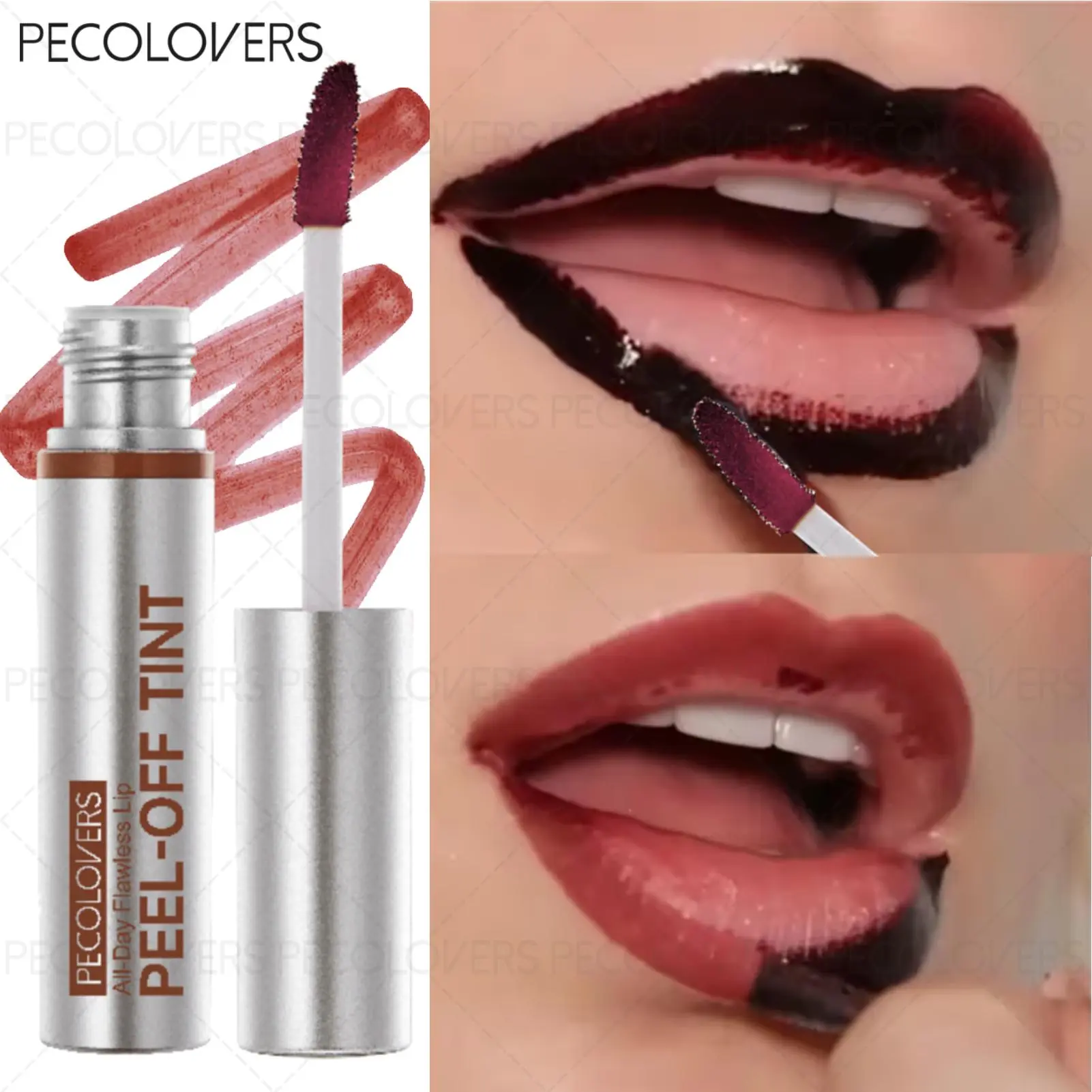 1PC Non-sticky Cup Moisturizing Tattoo -off Lip Tint, Easy-to-Apply Lip Liner Lip Gloss ,Tear-Off Semi-Permanent Lipstick