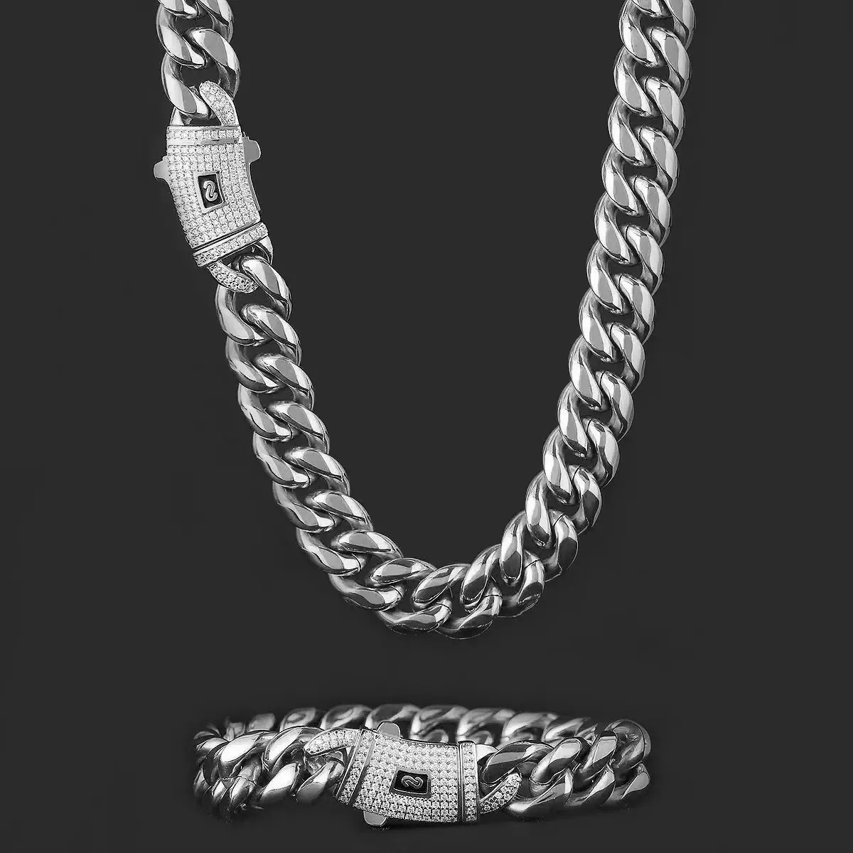 Loveden  6-22MM Copper Coffee Bean Spring Clasp Trendy Cuban Chain with Zirconia Jewelry, Unique Style