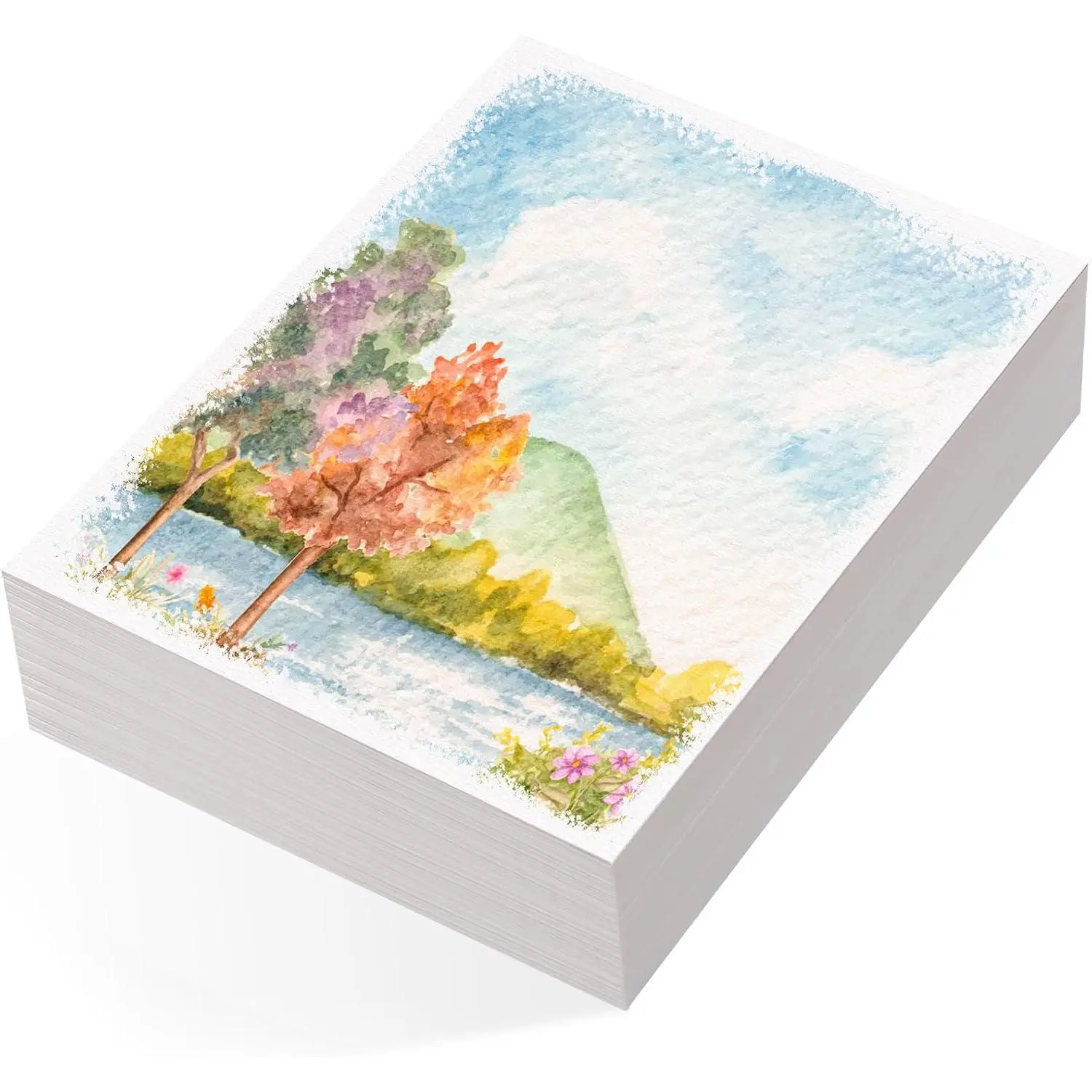 80 Sheets Watercolor Paper Bulk, 110 lb/230 GSM Cold Press Paper White Water Color Paper for   Students Adults Artists Drawing Wedding (5 x 7 Inch)