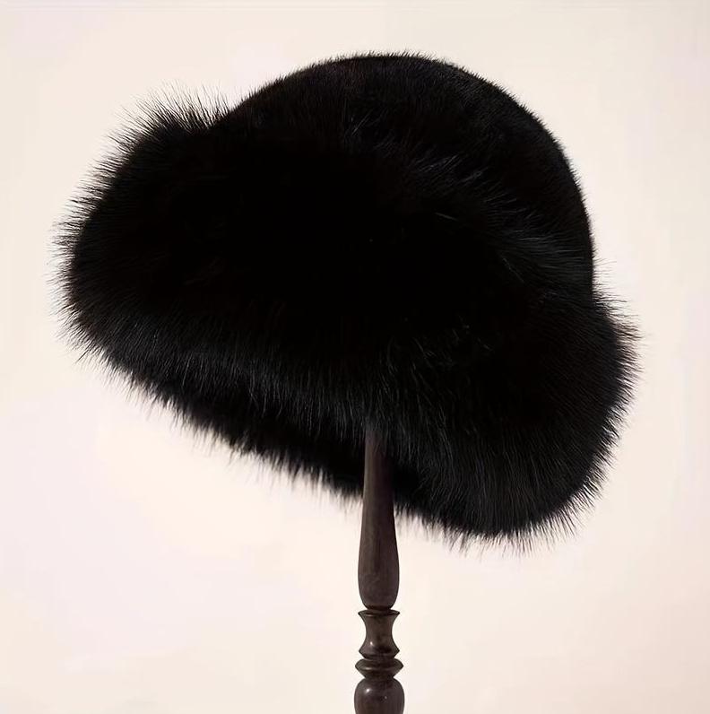 Women’s Fluffy Mongolian Faux Fur Winter Hat - Chunky Fleece Lining Ultra Warm - One Size Fits Most Outdoor/Daily Wear