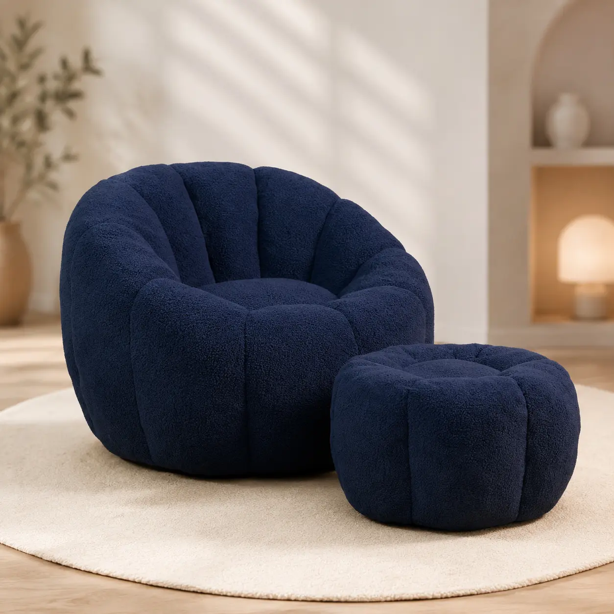 Littleox Bean Bag Chair Lazy Sofa with Footrests Comfortable Versatile Leisure Seating for Living Room Bedroom Apartment Dorm Relaxing Reading Gaming