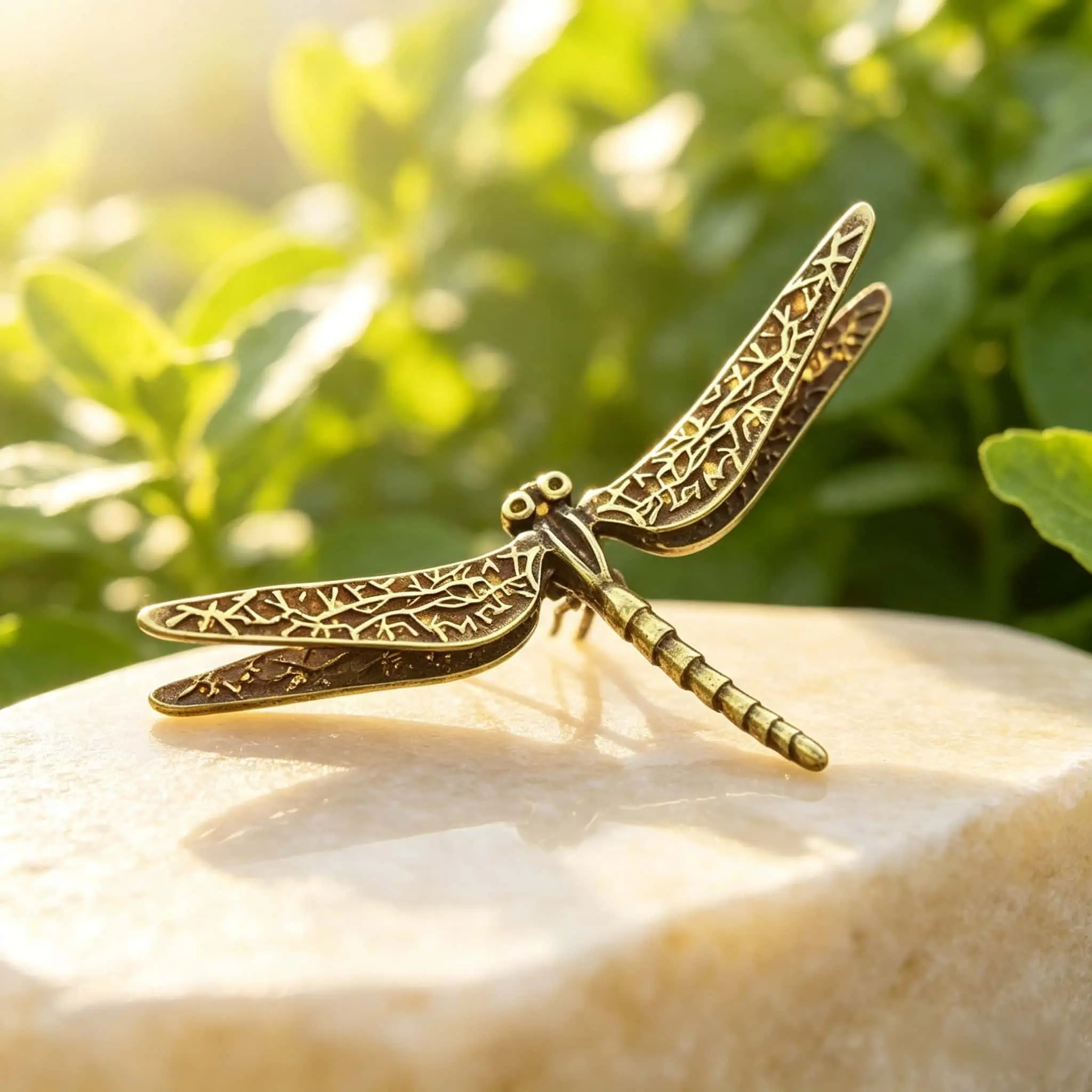 Handmade Brass Dragonfly Statue, Perfect Home and Garden Decor, Unique Gift for Mother's Day and Birthday, Elegant Ornament