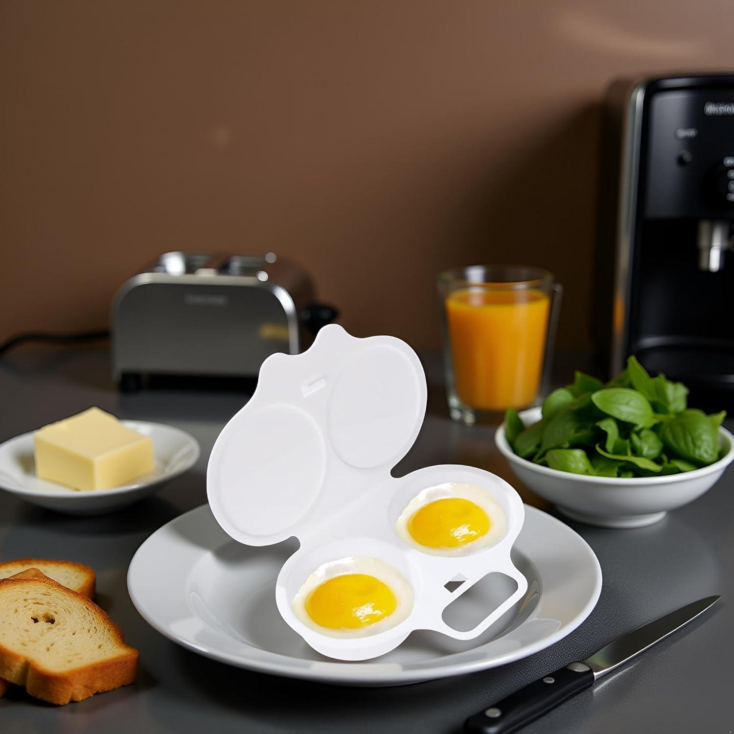 Portable Microwave Egg Cooker with Lid, Compact Design for Quick Cooking, Ideal for Indoor & Outdoor Breakfast Use