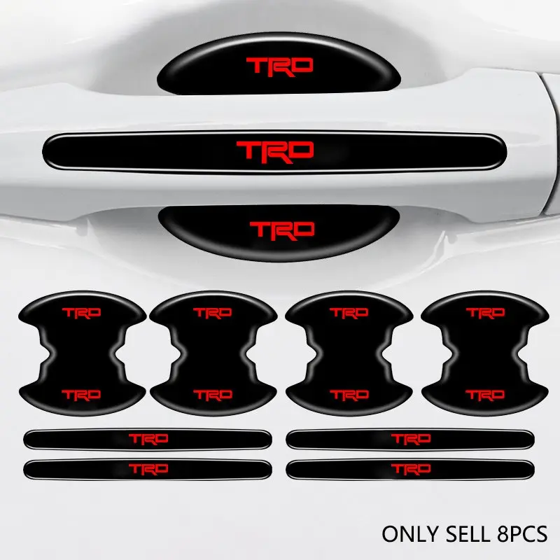 8pcs Car Door Bowl Handle Protector Film Sticker, car decals, Decal For Cars, Accessories for Trd Corolla Yaris Aygo Prius Chr Camry Auris Avensis Land, Automotive Decals, Automobile Decals