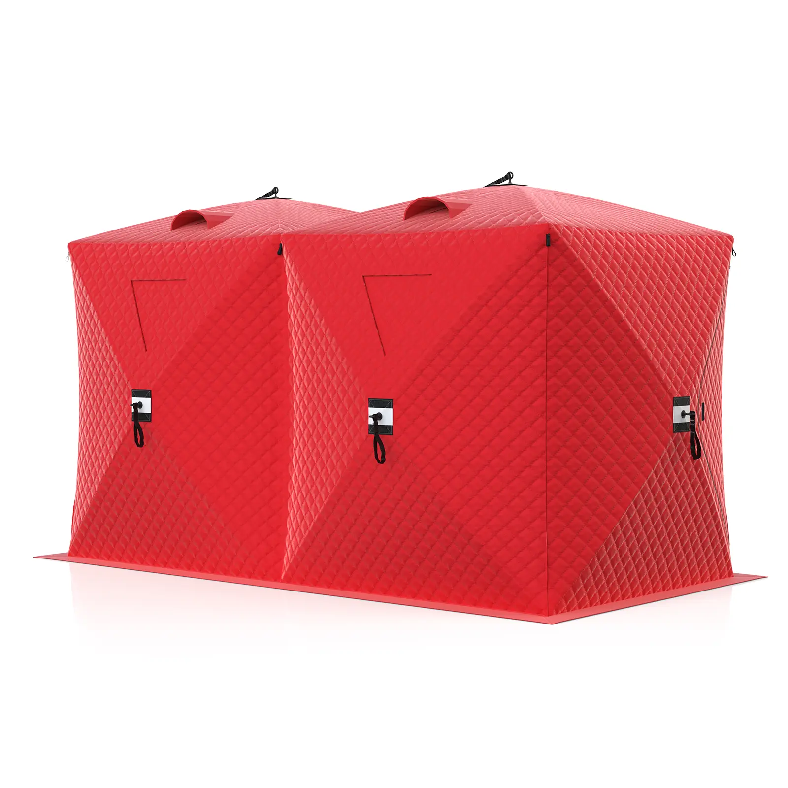 Pop-Up Ice Fishing Tent Christmas Gift for 3-4 Persons | Windproof & Warm Winter Shelter with Insulated Oxford Fabric | Portable Hub-Style Design Includes 6 Anchors, Ropes & Carry Bag