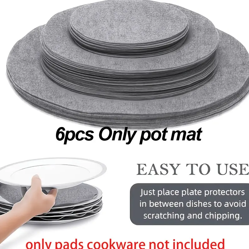 6-Piece Heat-Resistant Non-Slip Kitchen Mat Set, Includes Pot Bowl Utensil Pads, Stackable Surface Protection, Model 504421
