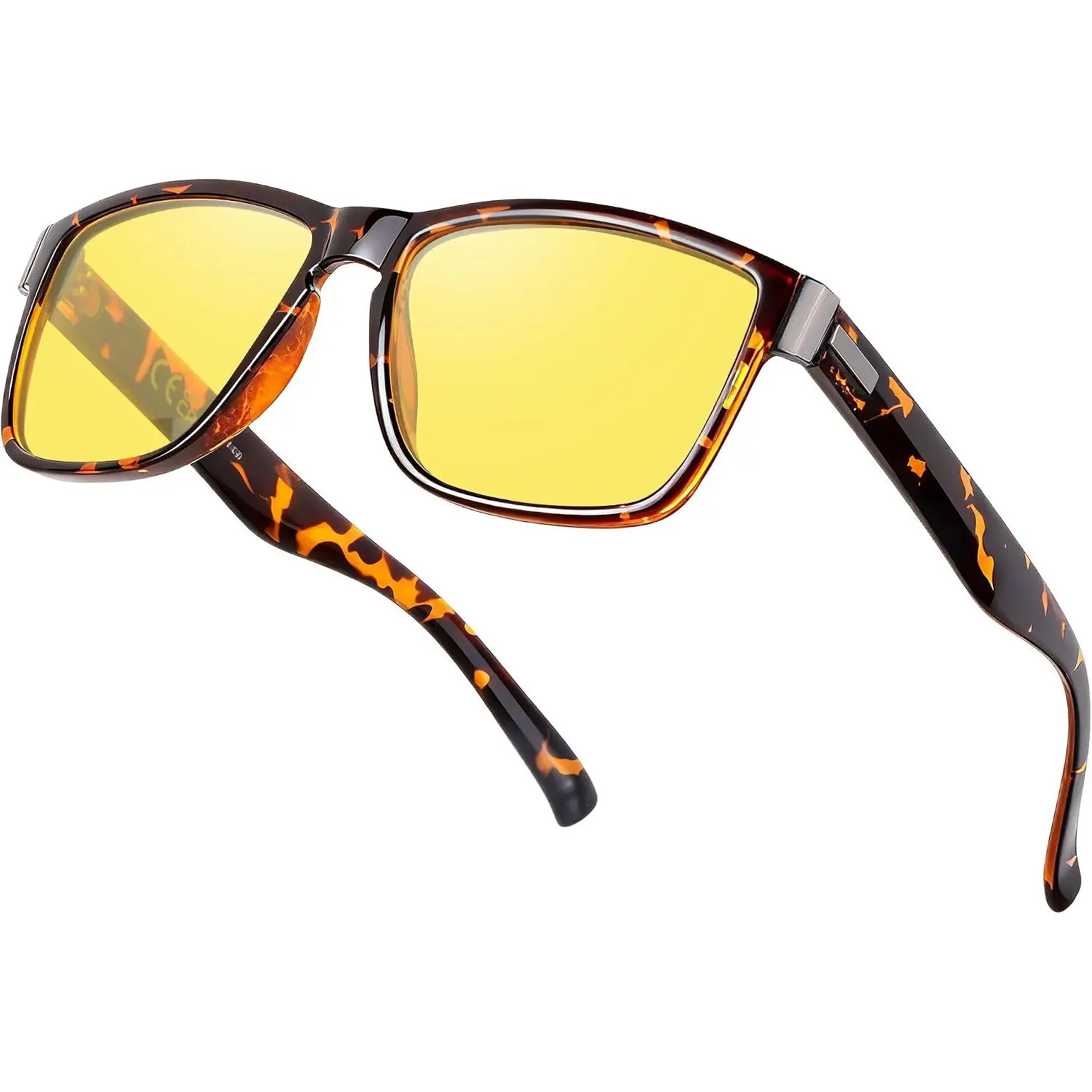 Polarised Night Driving Glasses Anti Glare Yellow Tinted Sunglasses for Men Women Driver Eyewear