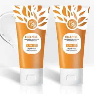 Orange Exfoliating Gel, Moisturizer Face Body Scrub Gel,Deep Cleansing Moisturizing Facial Exfoliator,Natural Orange Peeling Gel Face Scrub (2PCS)