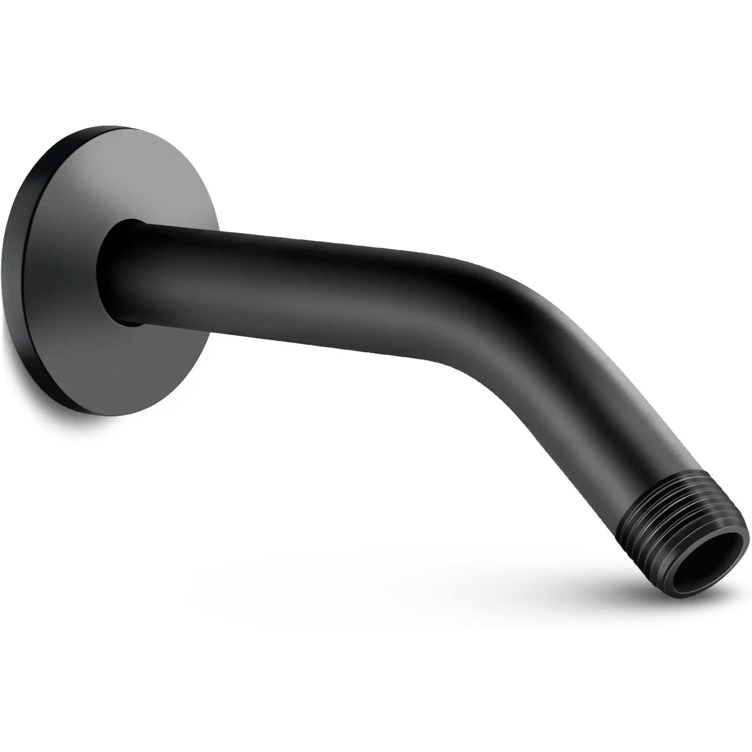Cobbe 6-Inch Matte Black Shower Arm Extension, Wall Mounted Shower Pipe Arm with Flange and Teflon Tape for Fixed Shower Head