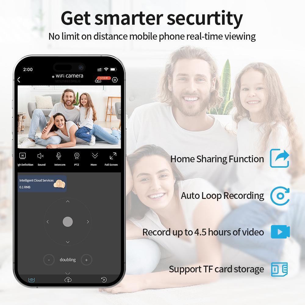 2K Dual-Band WiFi Window Camera, No-Drill Glass Mount, Clear Outdoor View, Color Night Vision, Easy Setup, Compact Indoor Camera for Home & Apartment, Smart Recording Device with 32GB Memory Card