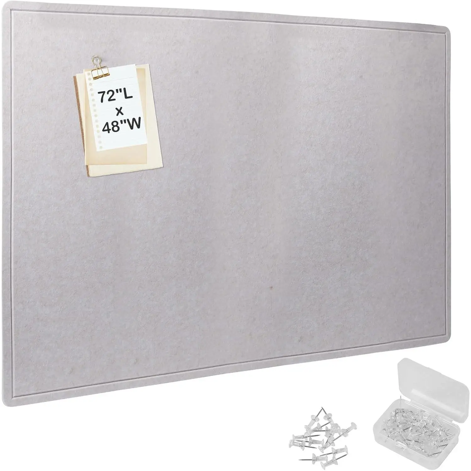 Bulletin Board, 72 x 48 Inches Decorative Felt Pin Board Foldable Photo Board Self-Adhesive Vision Board with 50 Pushpins for Office, , School, Cork Board Alternative (Light Khaki)