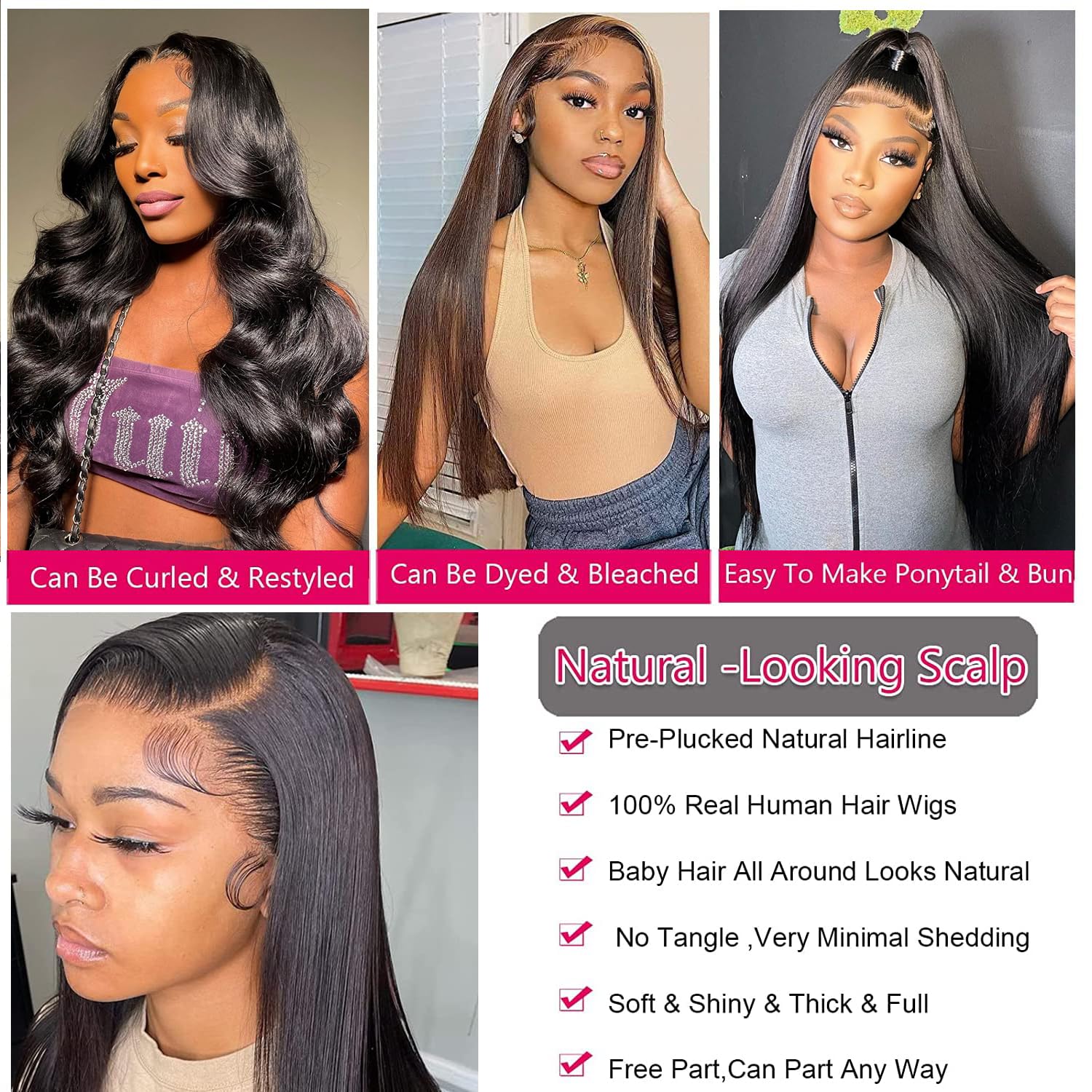 Bone Straight 360 HD Full Lace Frontal Human Hair Wigs For Woman Cheap Brazilian 180% 13x4 13X6 Transparent Lace Front Wig Smooth Pre Plucked 12-36 Inch Bling Hair Wholesale TikTokShopHolidayHaul