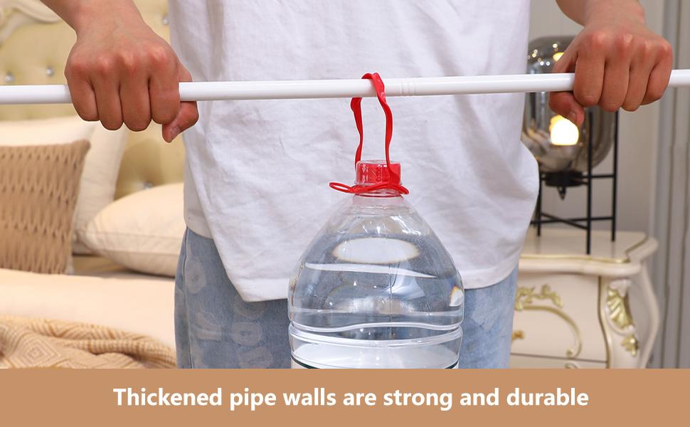 Queen Size Bed Frame with Outer, Thickened Poles & Four Corner Brackets, Compatible with/Wood Base for Bedroom (White)