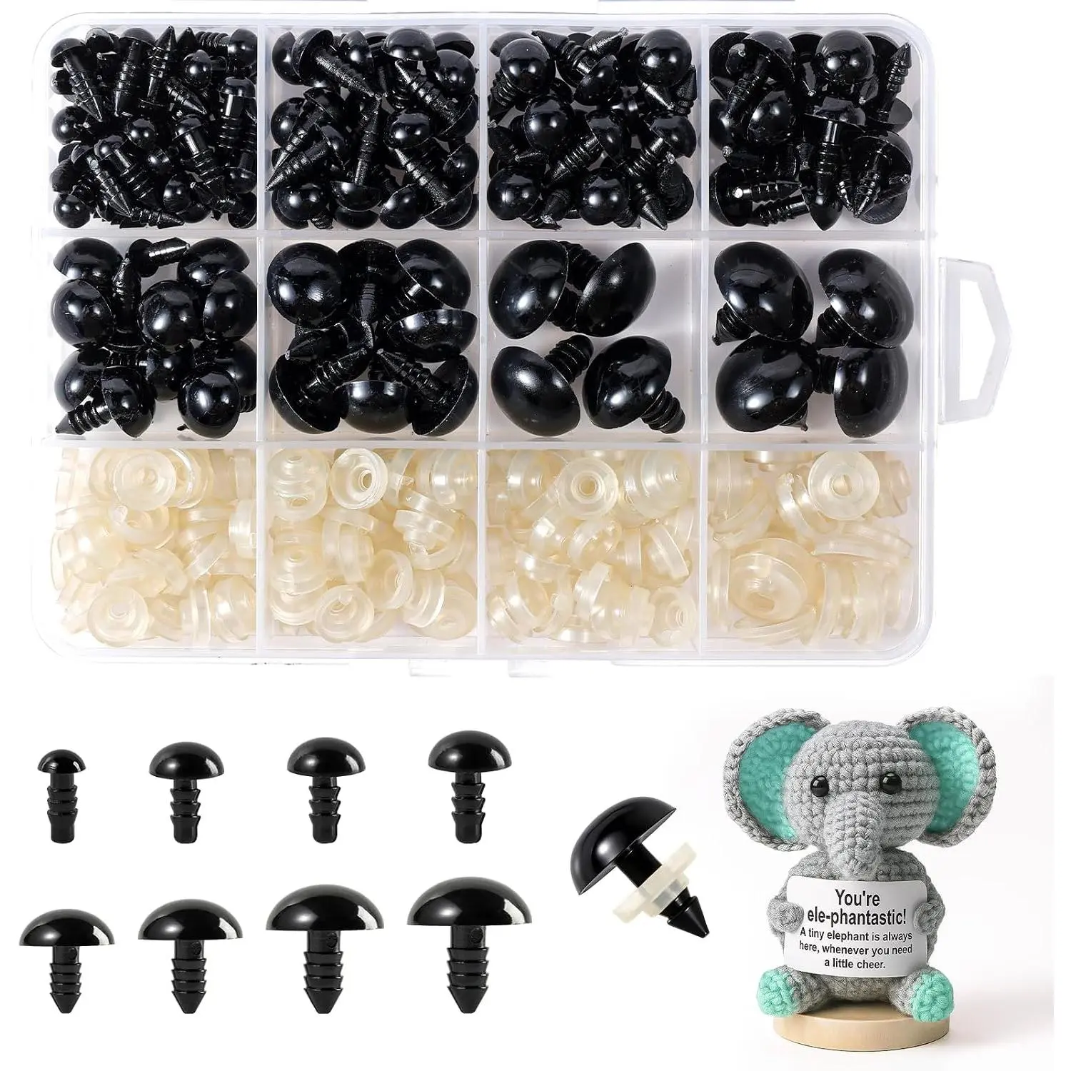 6-18 mm, 8 Sizes Safety Eyes for Crocheting, Crochet Eyes for Amigurumi, Stuffed  Doll Eyes for DIY Crafts