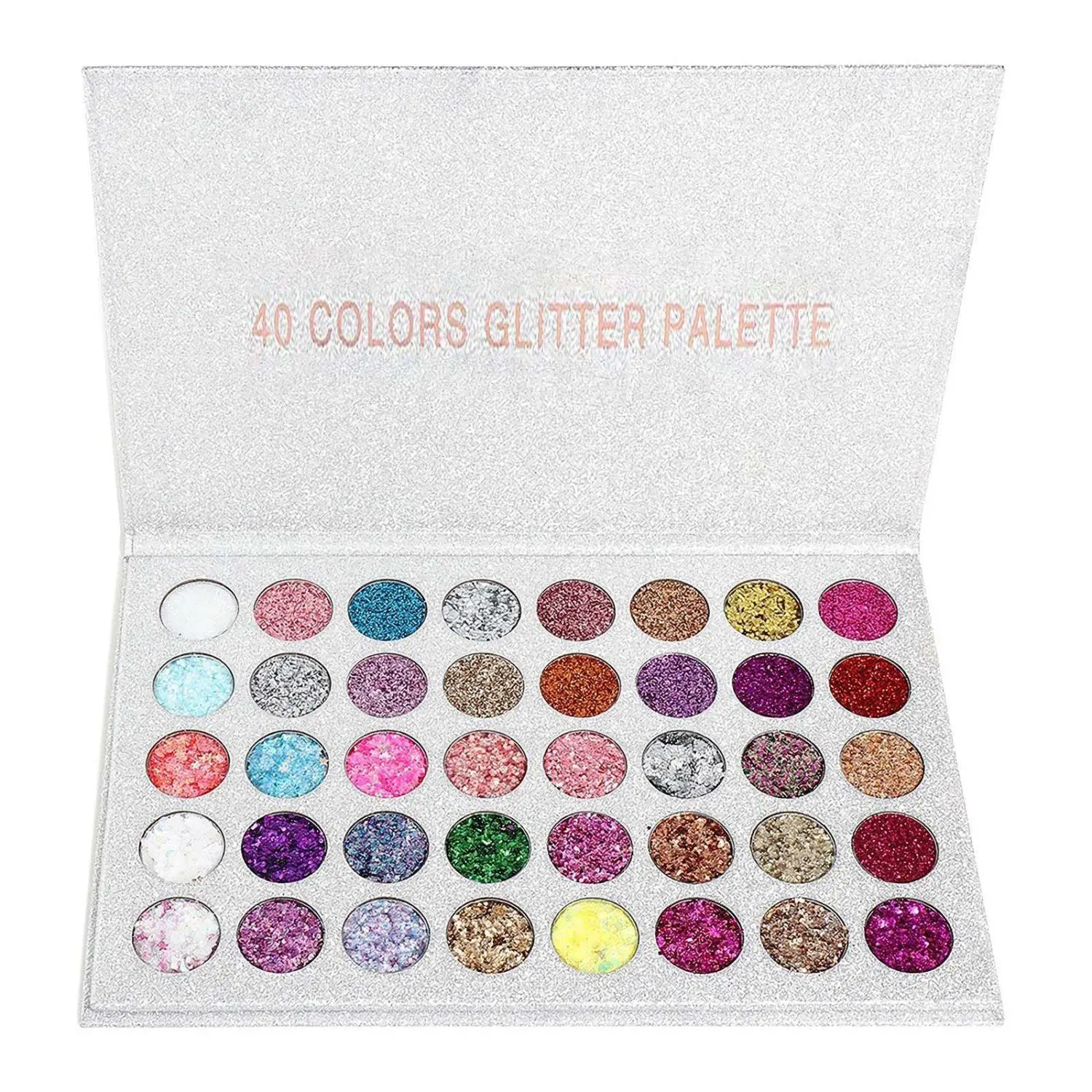 40-Color Ultra Shimmer Glitter Eyeshadow Palette: Professional, Chunky & Fine Glitter Pressed Glitter Eye Shadow Powder for Eyes, Face, & Body – Glitter Makeup Palette for Women & Girls