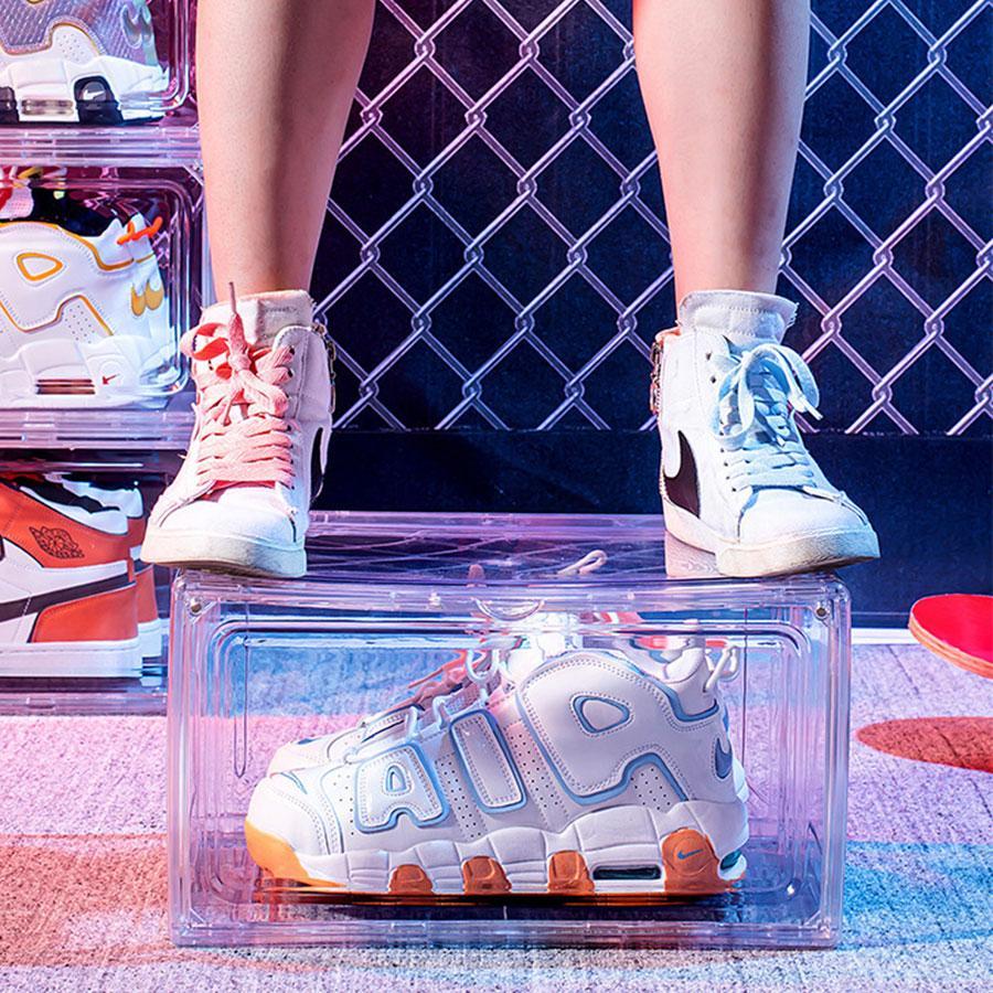 High Transparent Pet Shoe Storage Box, Stackable Sneaker Display Case, Thickened Plastic Shoe Organizer for Home & Collection