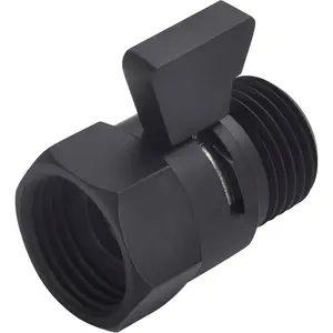 Matte Black Water Flow Control Valve, G1/2" Shower Head Flow Control Brass Shut Off Valve for Handheld, Water Pressure Regulator Replacement for Shower System