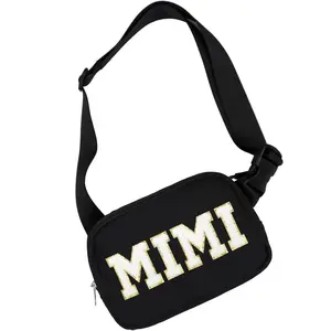 Mimi Gifts for Grandma Waterproof Adjustable Fanny Pack Crossbody Waist Bag Black,Christmas Birthday Mothers Day Gift for Mimi from GrandkidsGift.