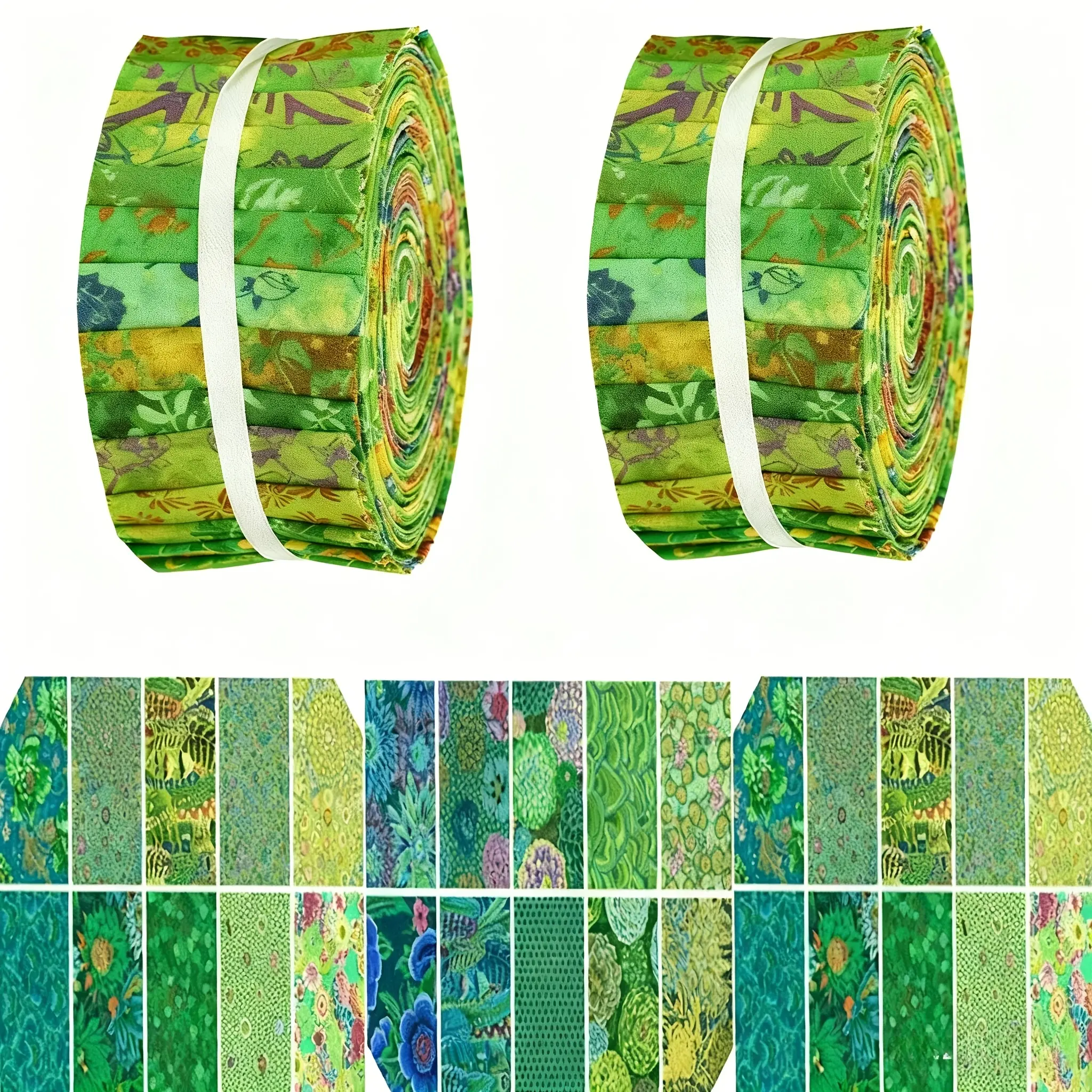 40 Pieces 6.5 x 50cm Blue Green Abstract Batik Pattern Long Strip Quilting Pre Cut Fabric Precut Fabric For DIY Handicrafts Doll Making Bag Making Bedding Quilting Holiday Decoration Indoor Home Decoration Sewing Supplies