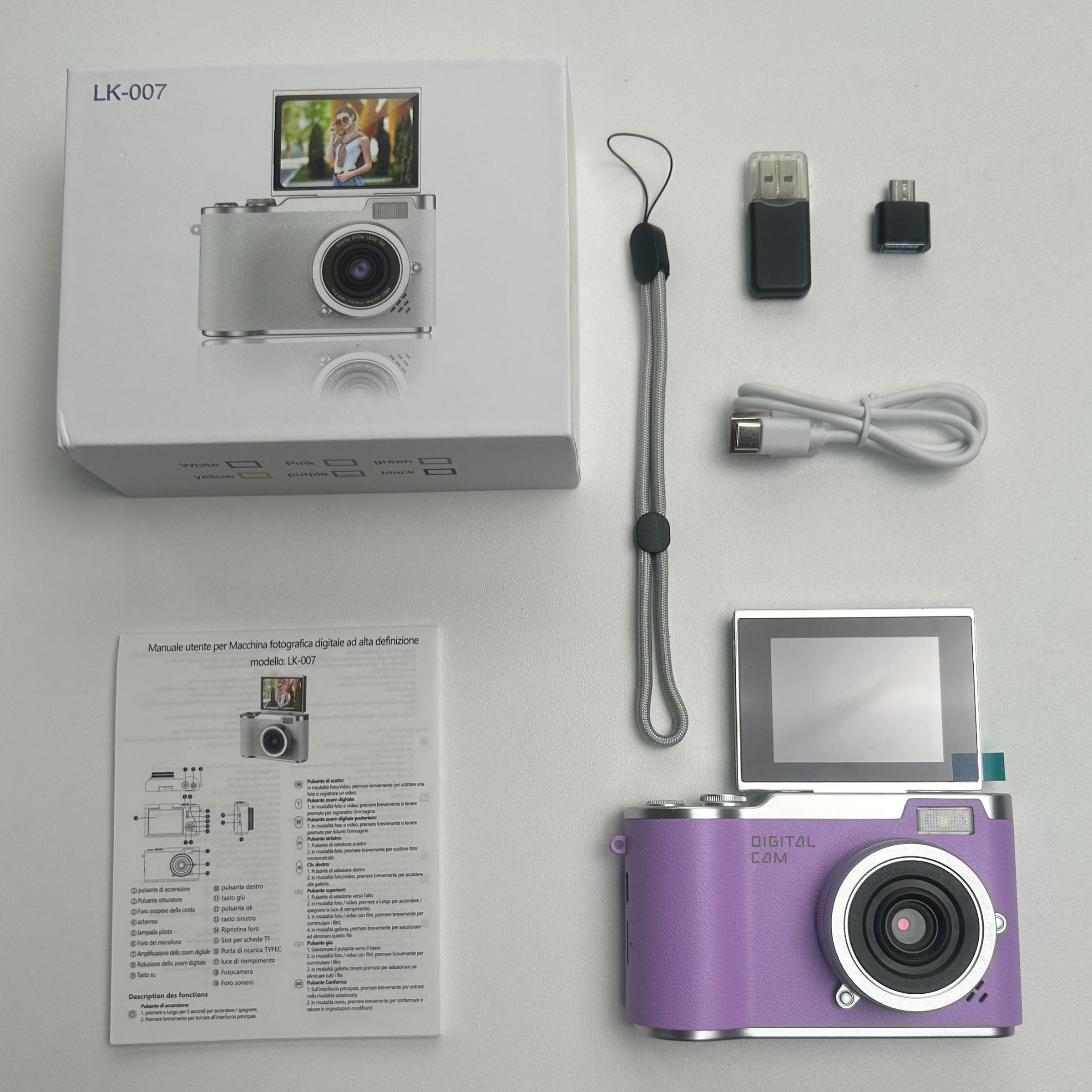 Flip screen student camera, USB rechargeable digital camera, portable beginner camera for students, entry level digital camera with built in games and filter effects, video recording  perfect gift for Mother’s Day, Thanksgiving, and New Year.