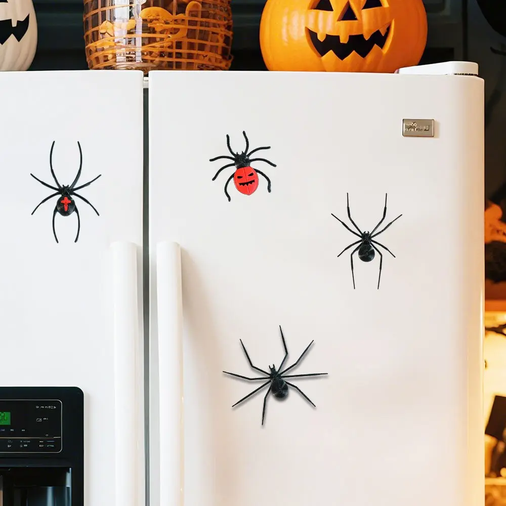3D Spider Magnetic Refrigerator Magnet, Halloween Party Decoration, Realistic Spider Design, Cute Removable Magnet for Fridge, Garage, Car