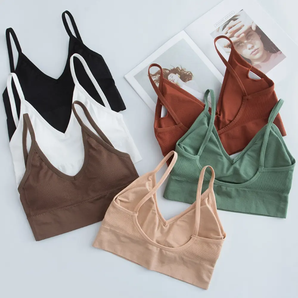 Women’s Solid Plain U Back Cutout Cami Top with Built-in Pads - Anti-Exposure Bandeau Bra, Seamless Layering Tank for Women's Clothes, Basic